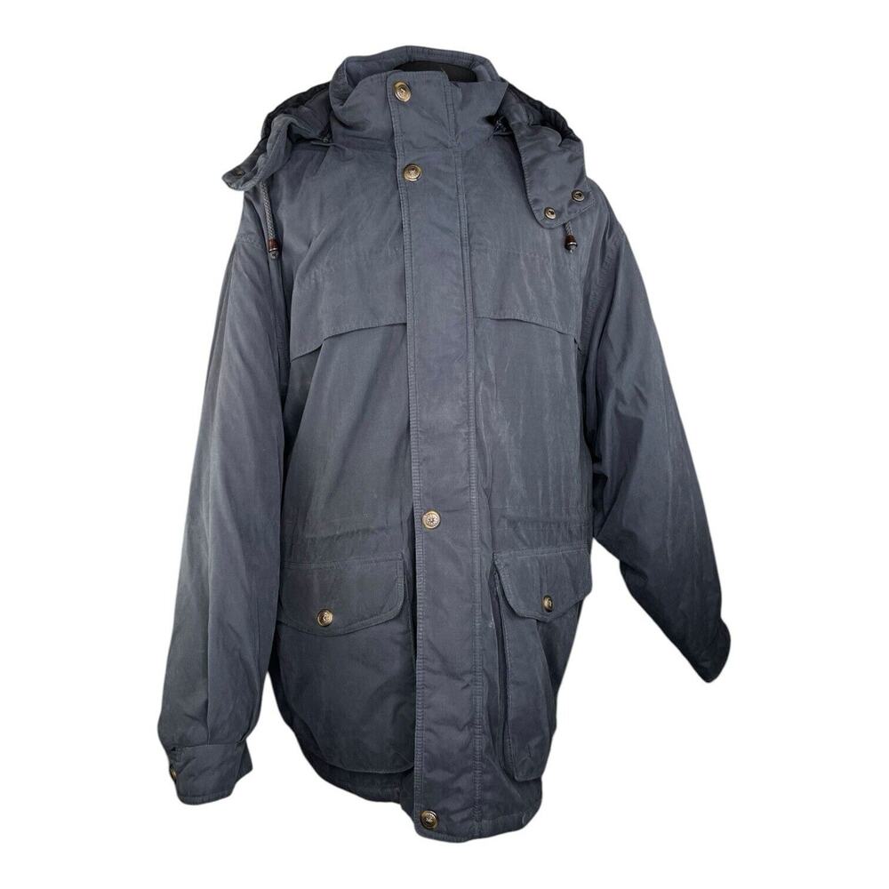 Vtg Members Only Mens Hooded Parka Sz XL Deep Blue Puffer Coat 90s Y2K EUC